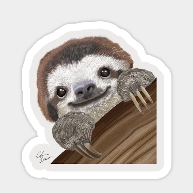 Cute and Colourful Baby Sloth Sticker by Clarescreations.uk